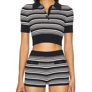 Lovers and Friends cropped polo top & matching shorts